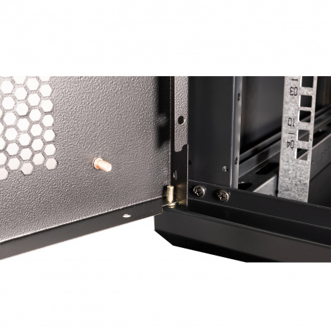 Шкаф 19" телекоммуникационный настенный, 4U 280x600х600 мм, дверь перфорация, черный